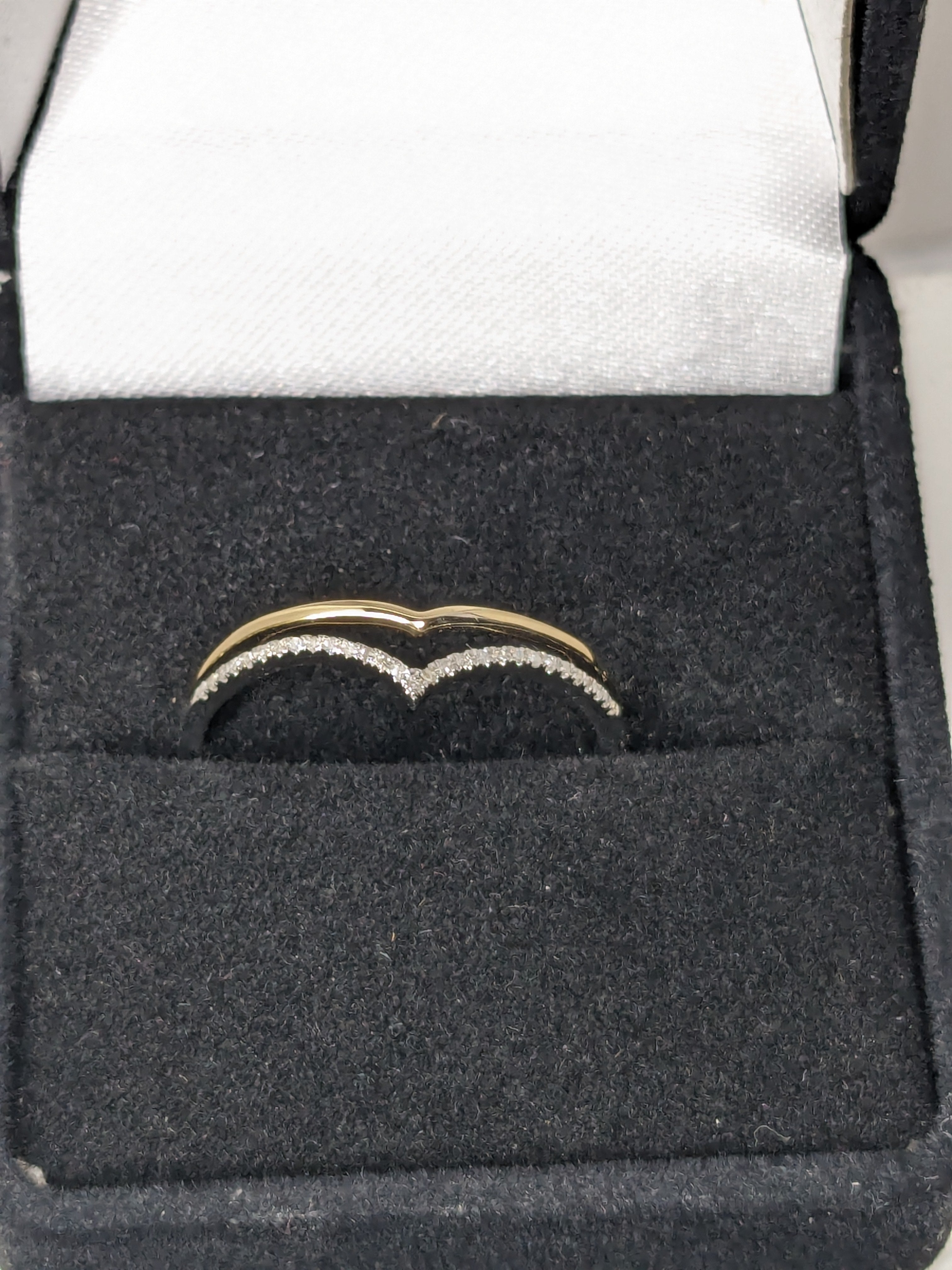 0.2ct Natural Diamond Chevron Ring set in 14kt Solid Gold