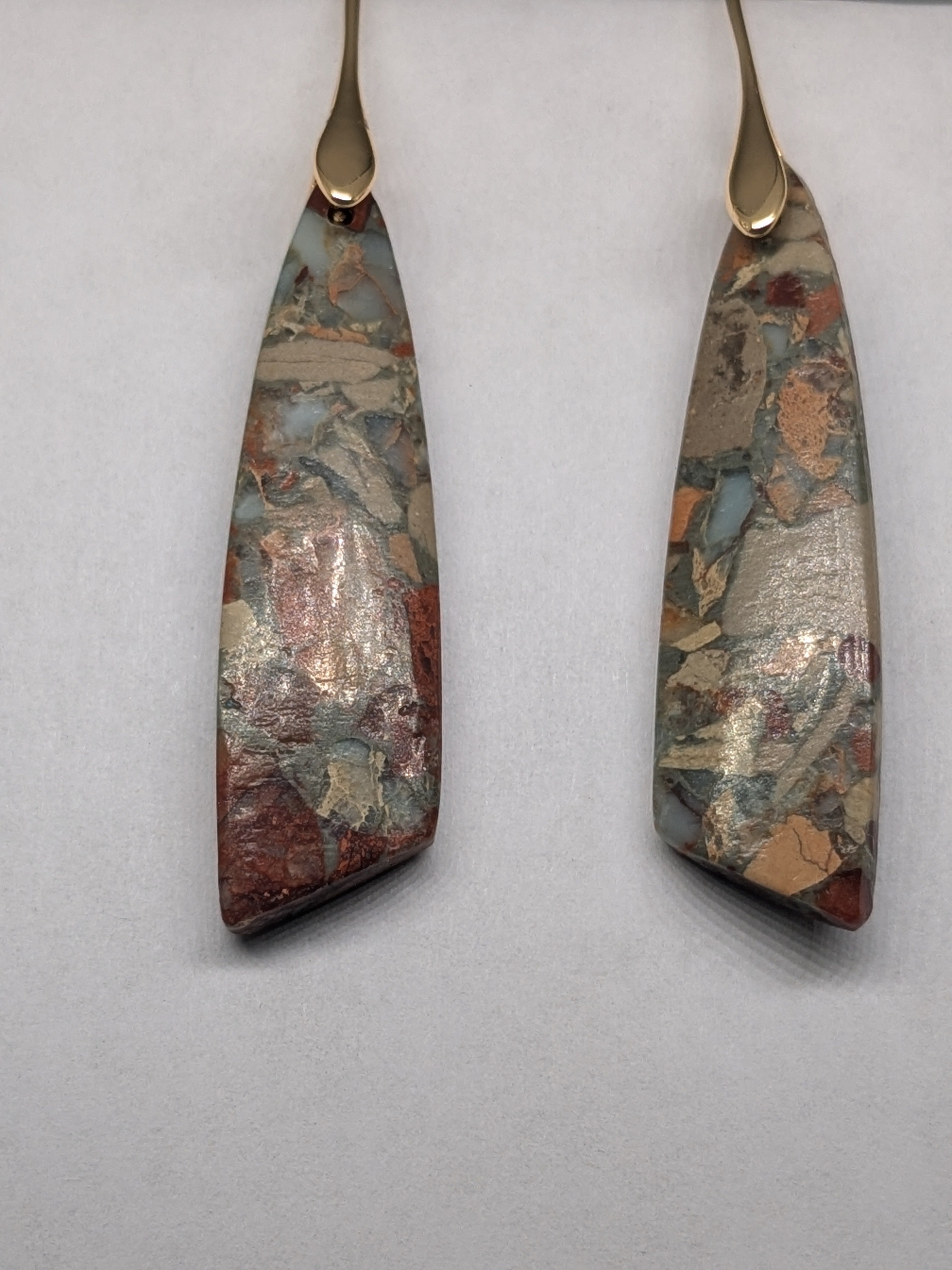 Natural Stone Earrings in a variety of colors solid silver or gold hook Bohemian Boho