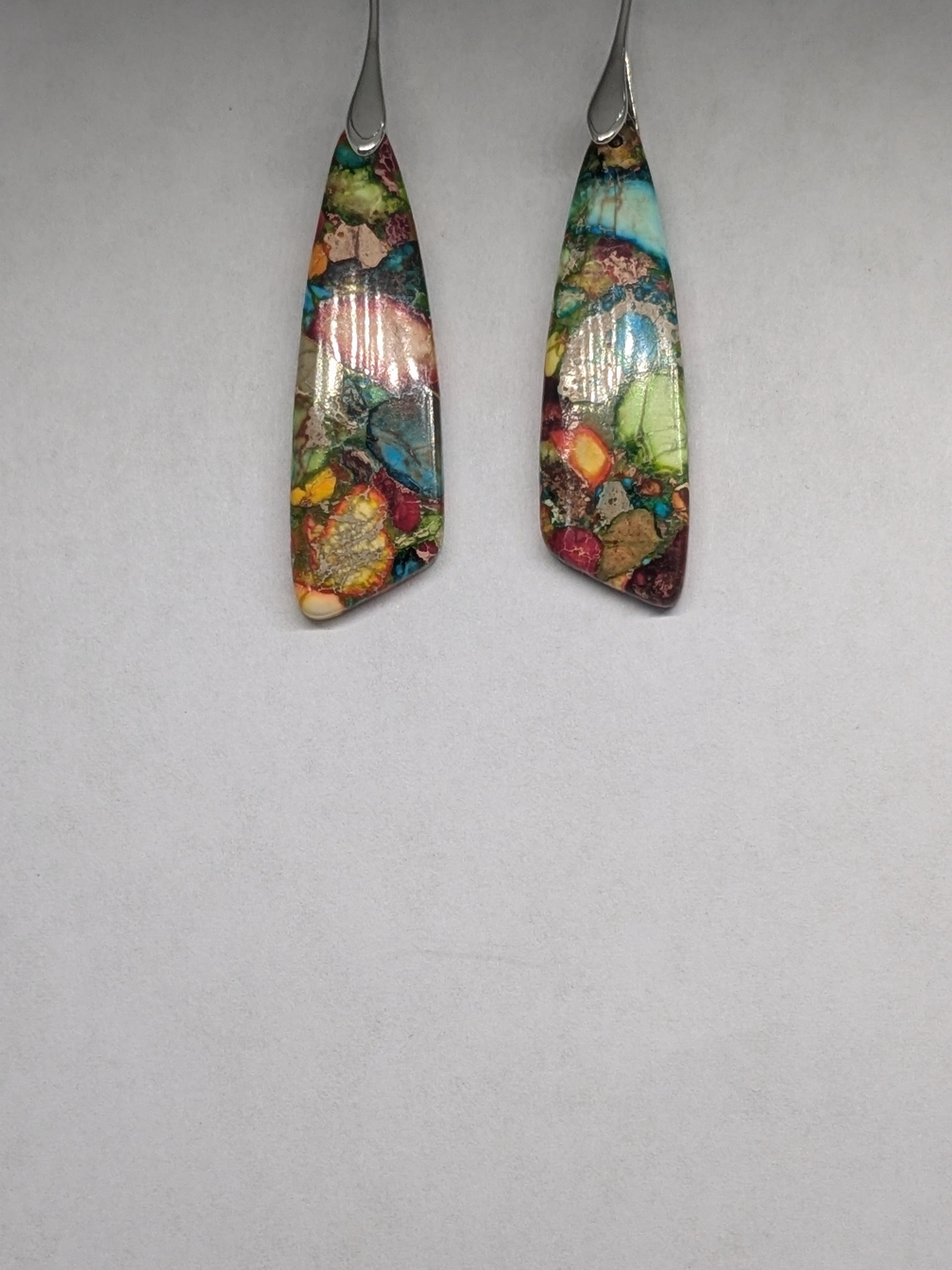 Natural Stone Earrings in a variety of colors solid silver or gold hook Bohemian Boho