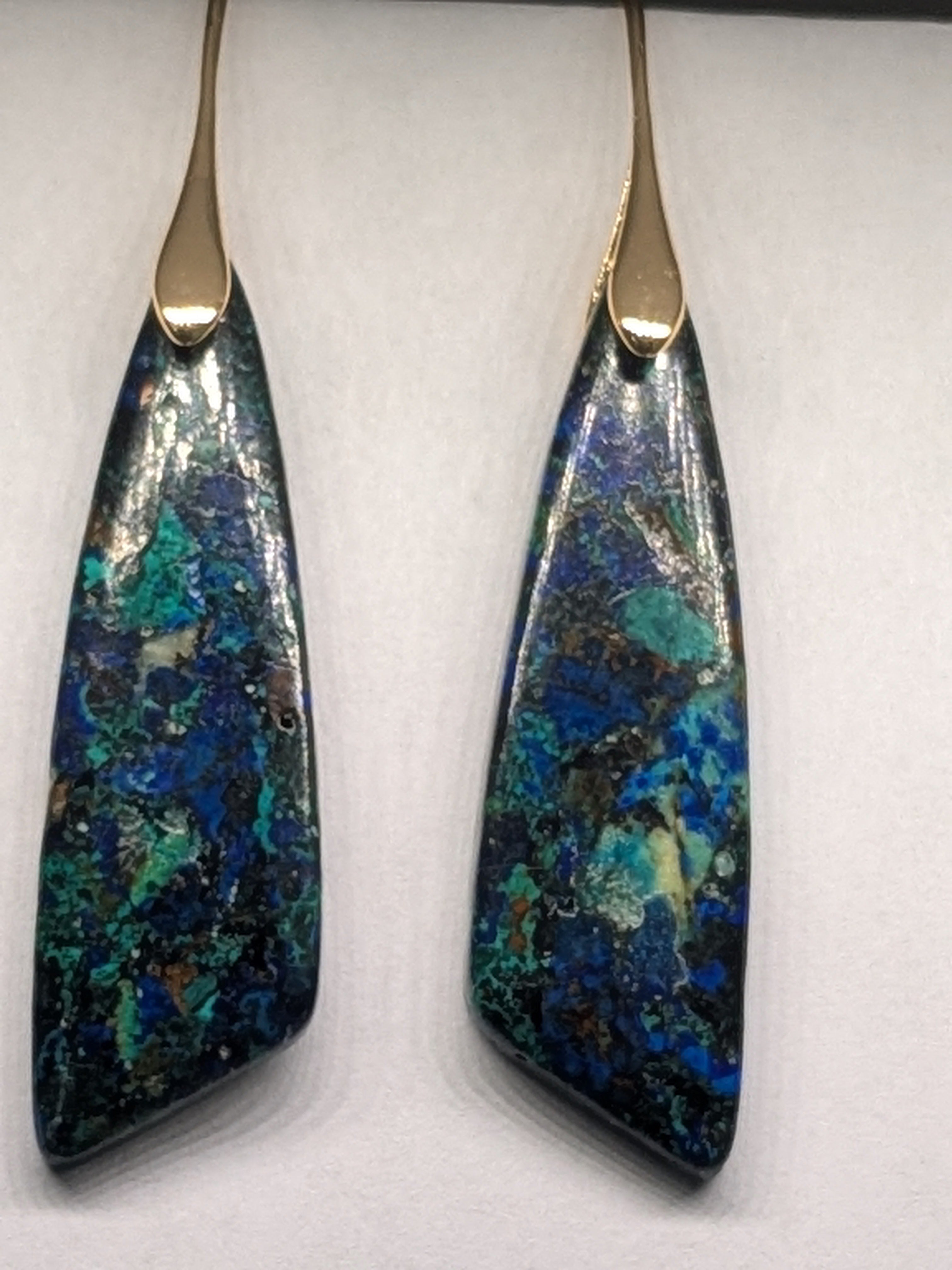 Natural Stone Earrings in a variety of colors solid silver or gold hook Bohemian Boho