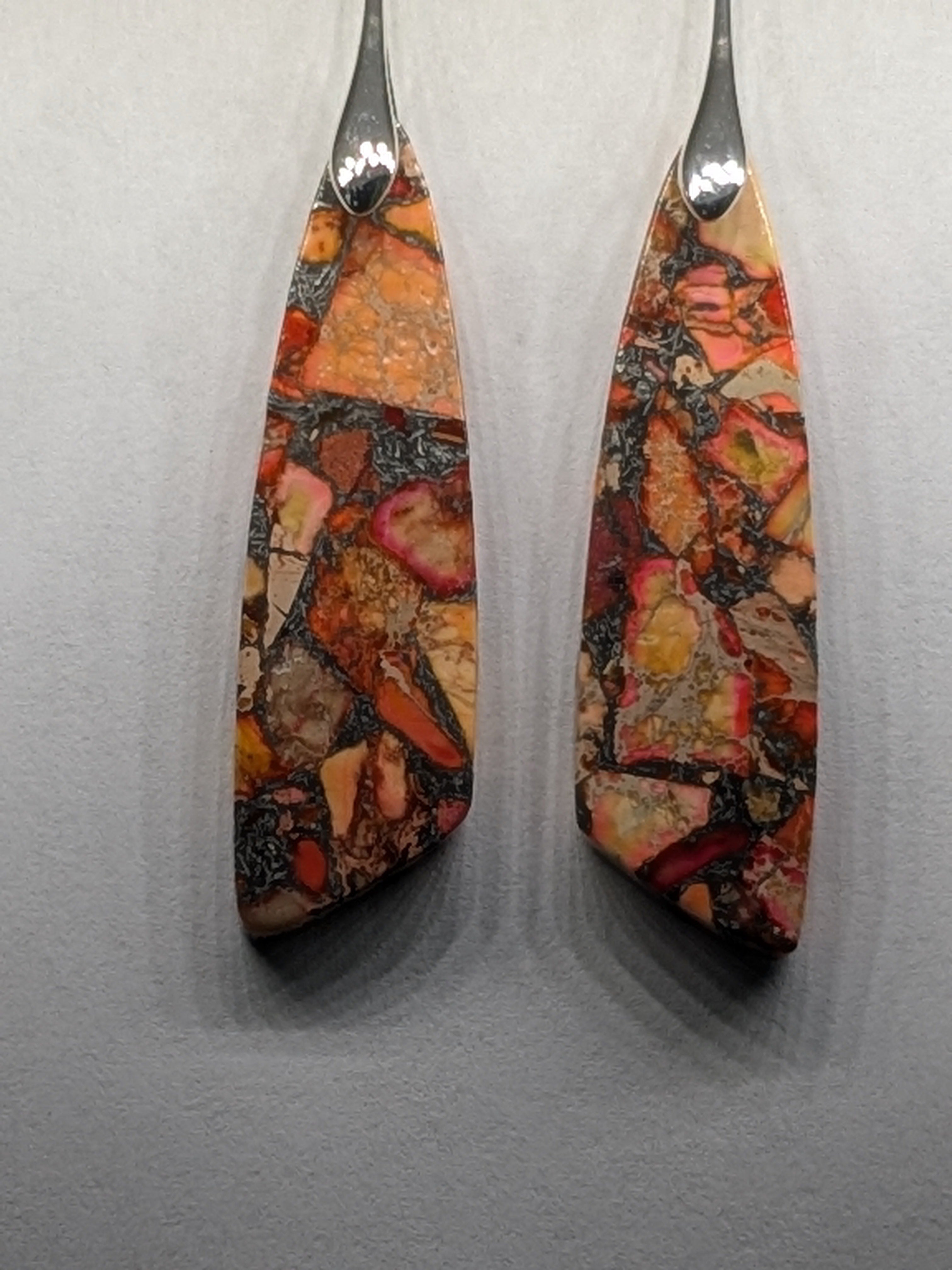 Natural Stone Earrings in a variety of colors solid silver or gold hook Bohemian Boho