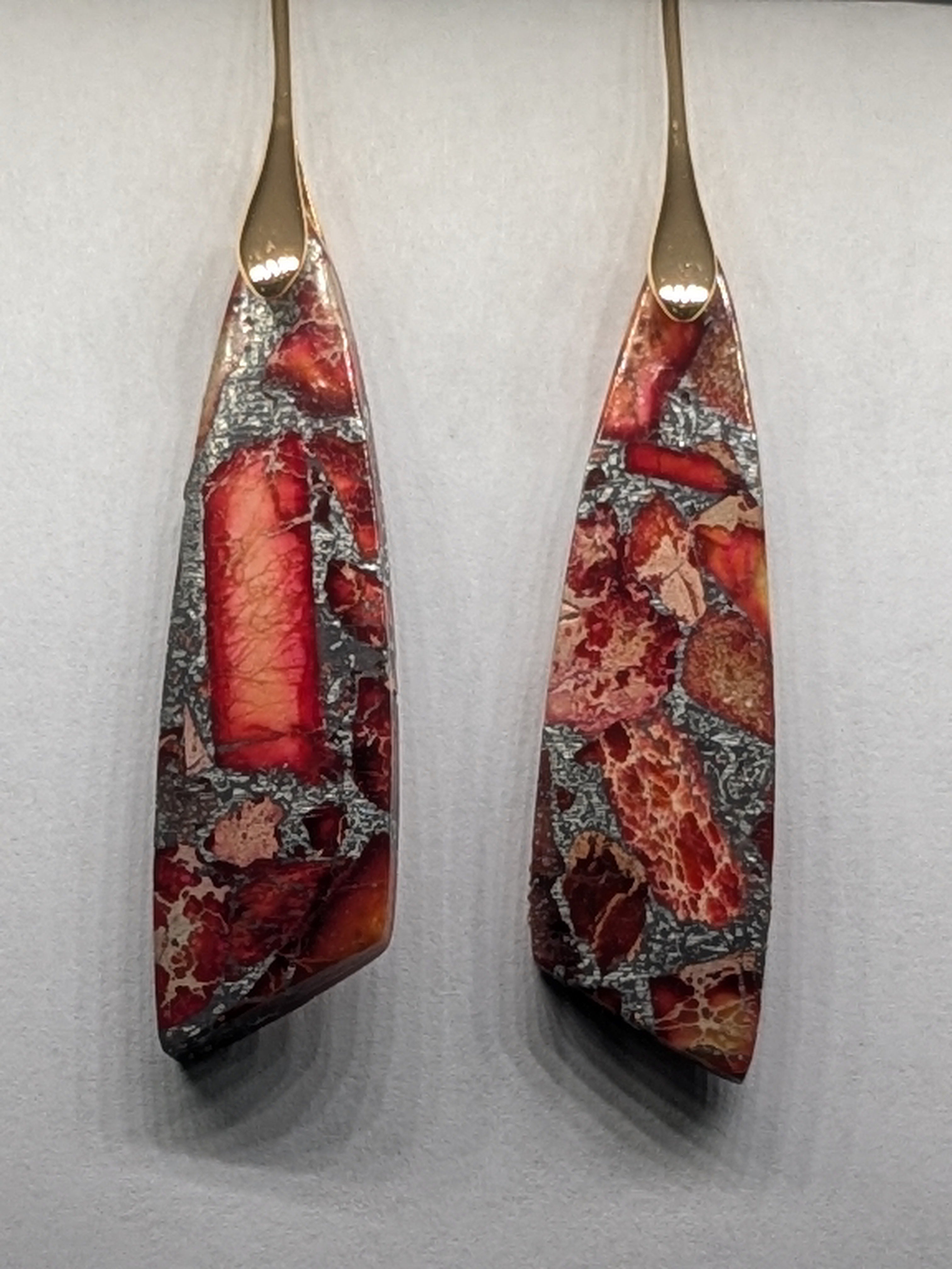 Natural Stone Earrings in a variety of colors solid silver or gold hook Bohemian Boho