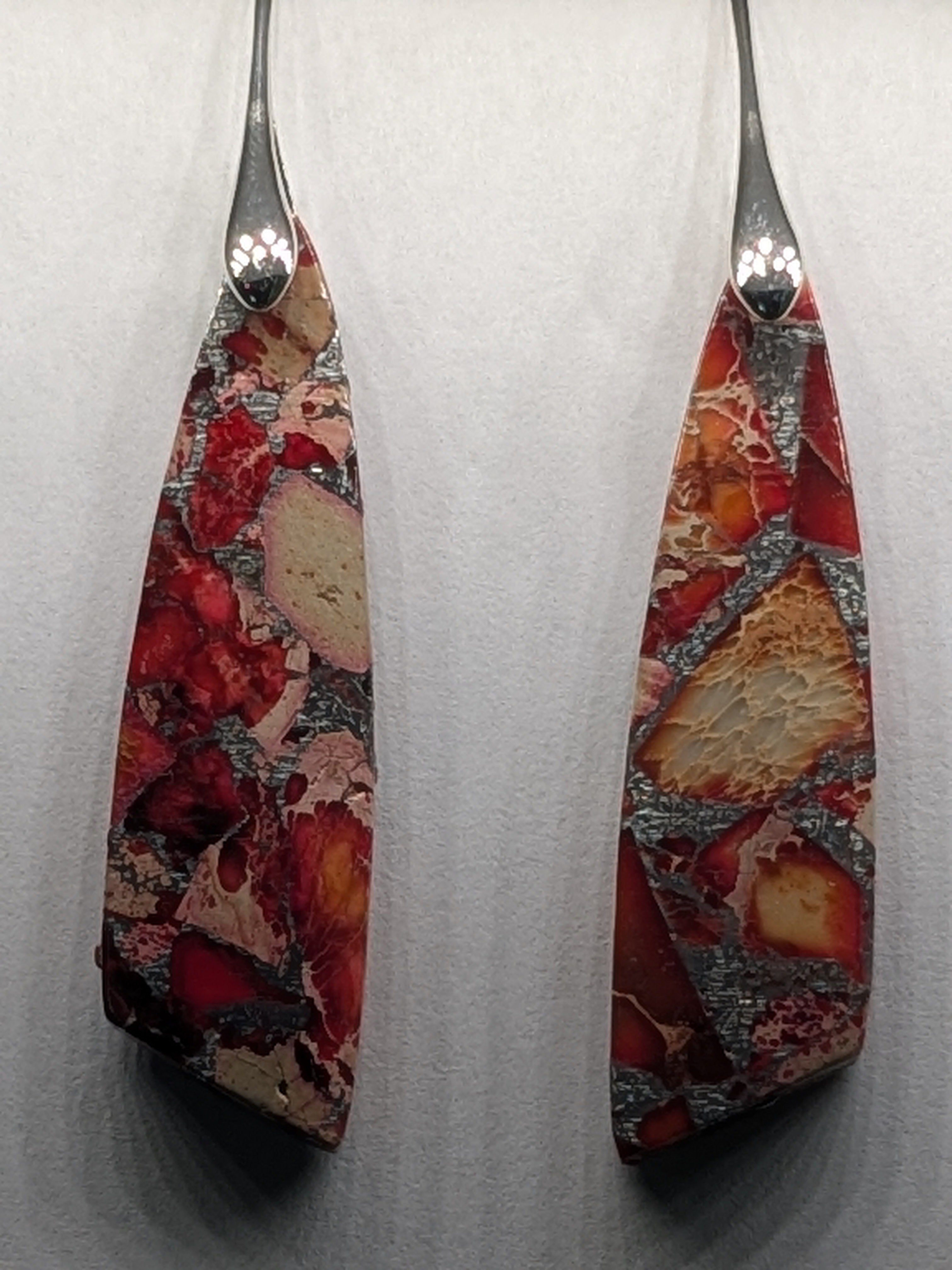 Natural Stone Earrings in a variety of colors solid silver or gold hook Bohemian Boho