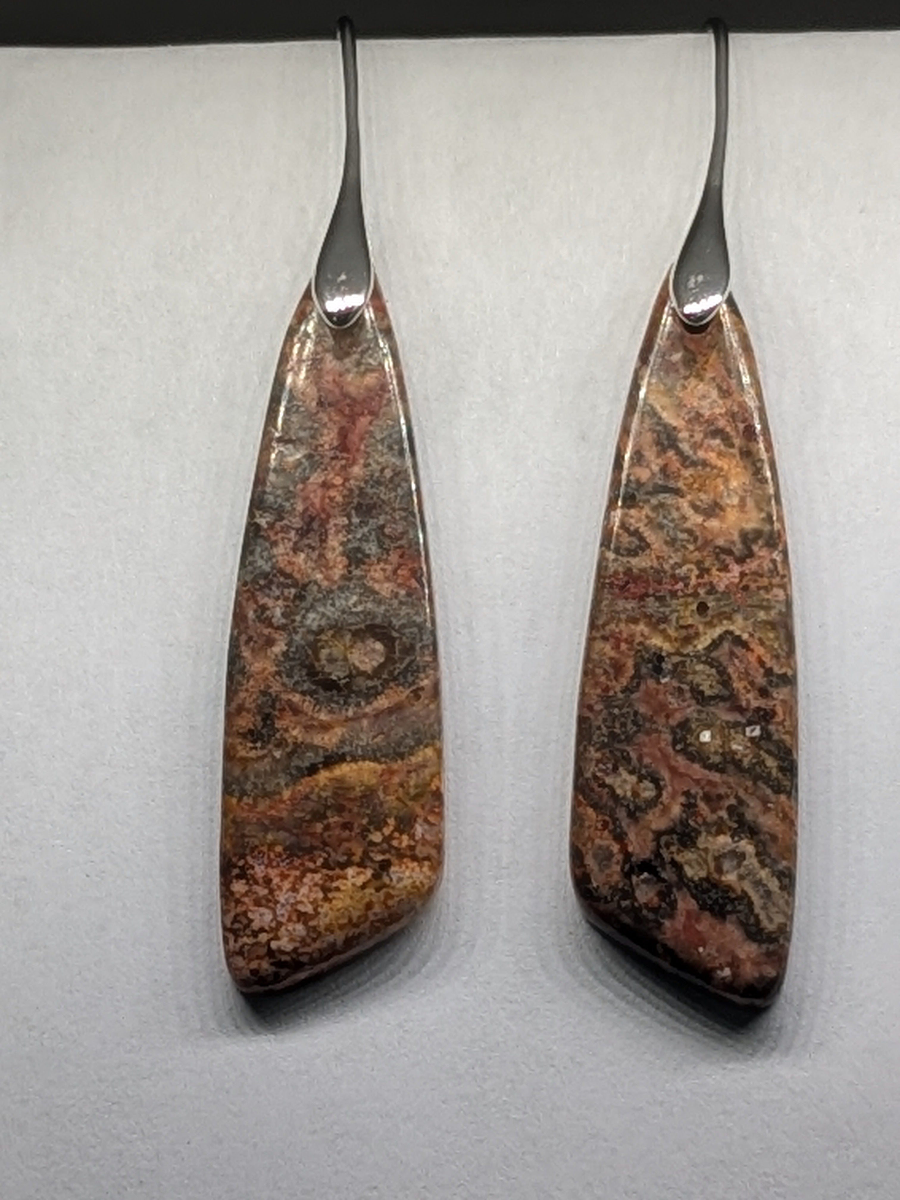 Natural Stone Earrings in a variety of colors solid silver or gold hook Bohemian Boho