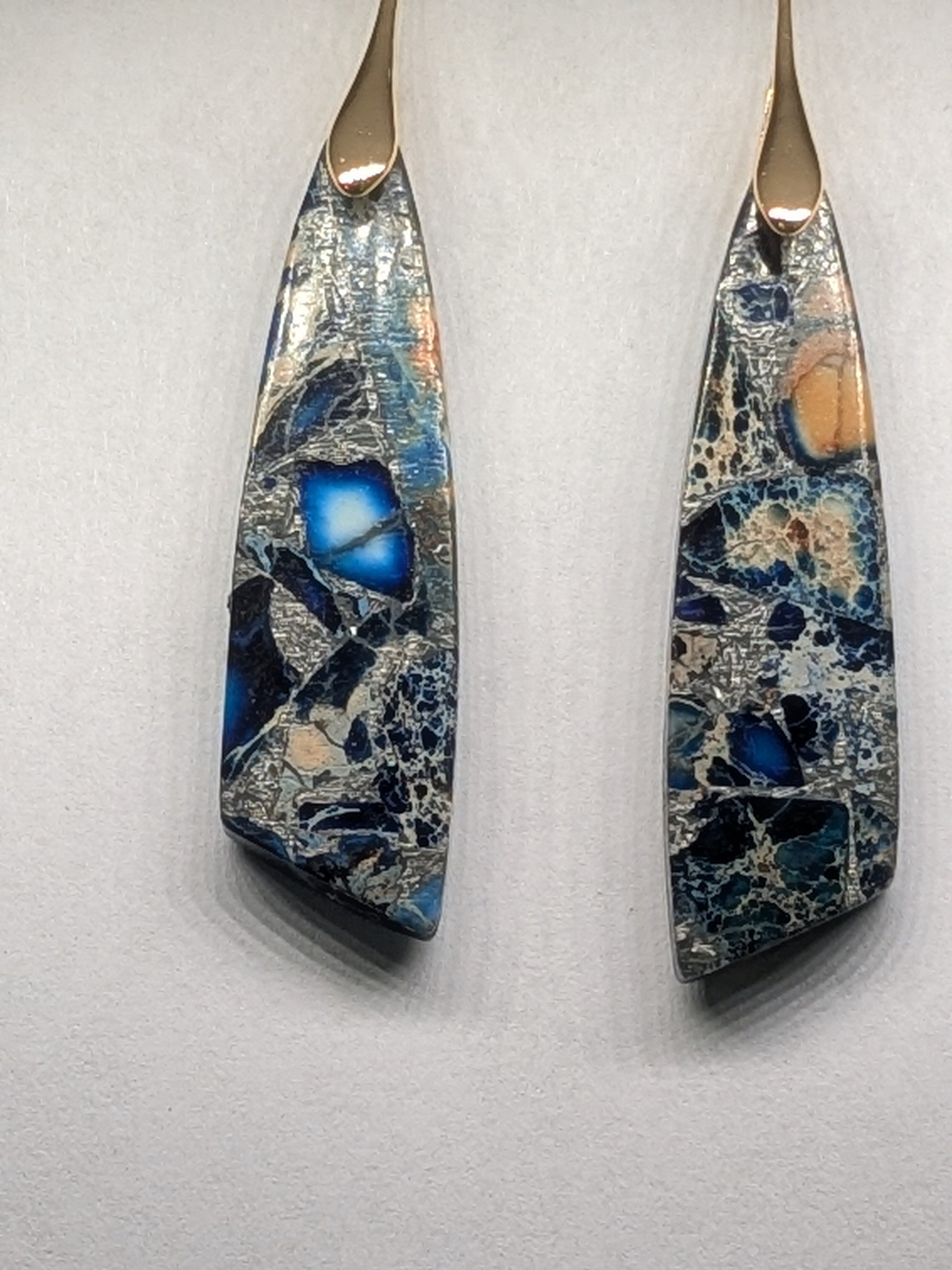 Natural Stone Earrings in a variety of colors solid silver or gold hook Bohemian Boho