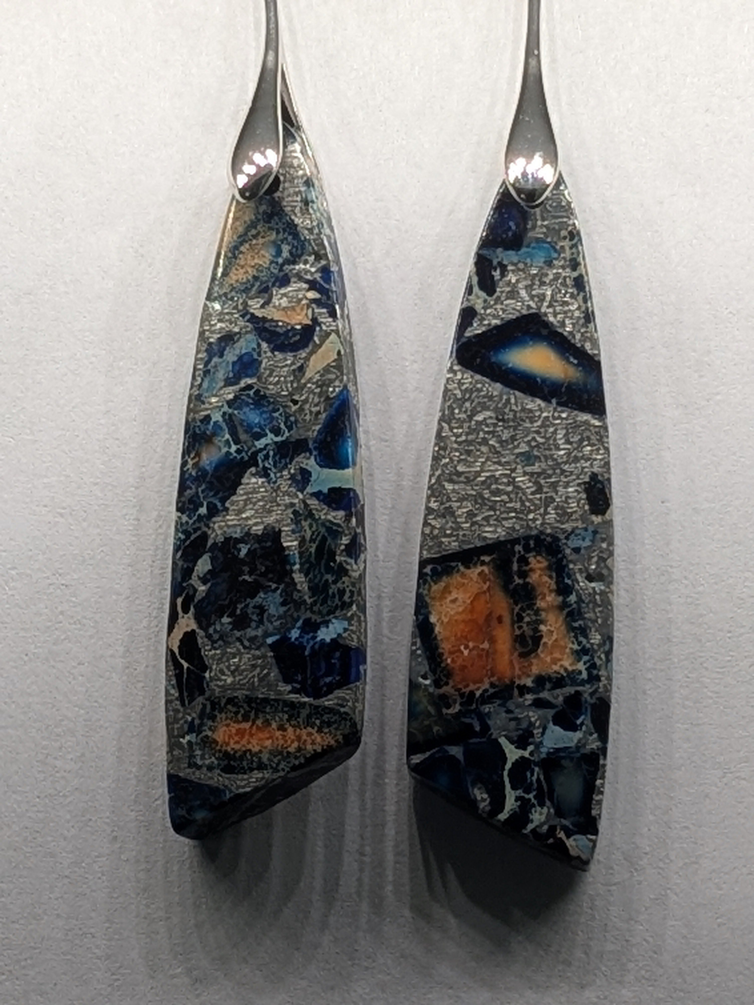 Natural Stone Earrings in a variety of colors solid silver or gold hook Bohemian Boho