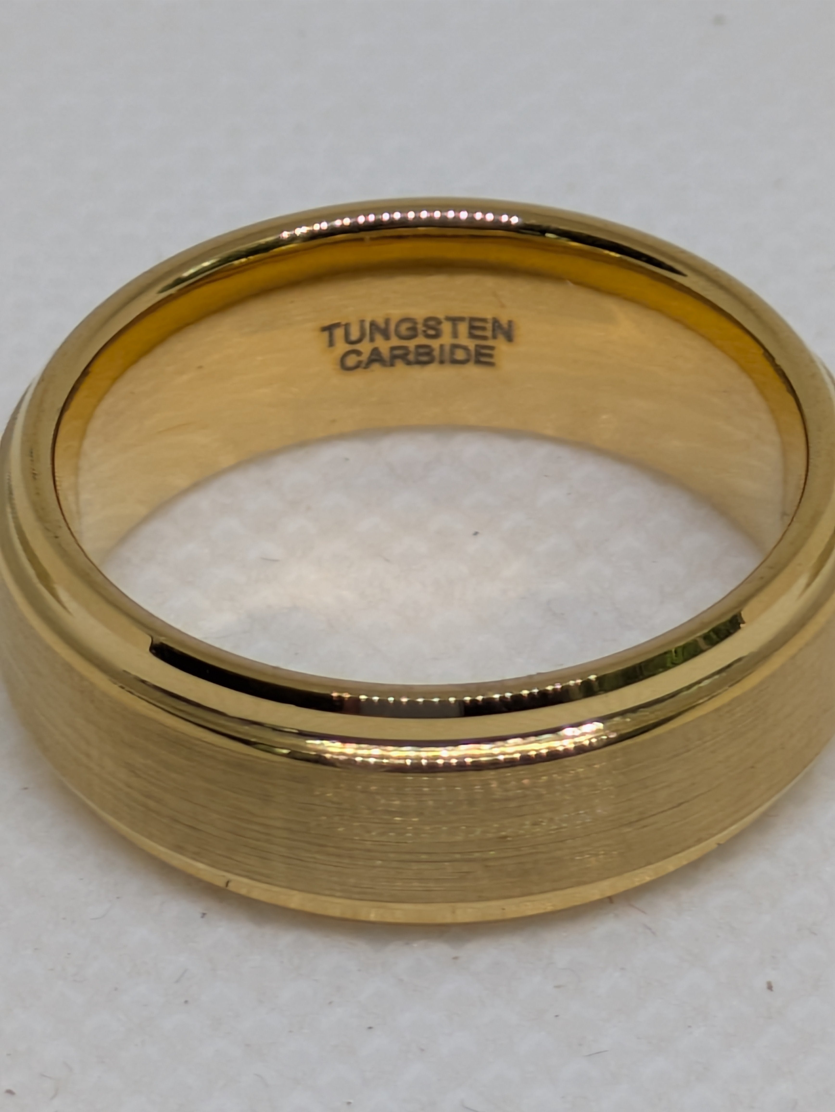Tungsten Carbide Gold Plated Matching Wedding Bands – 8mm & 6mm