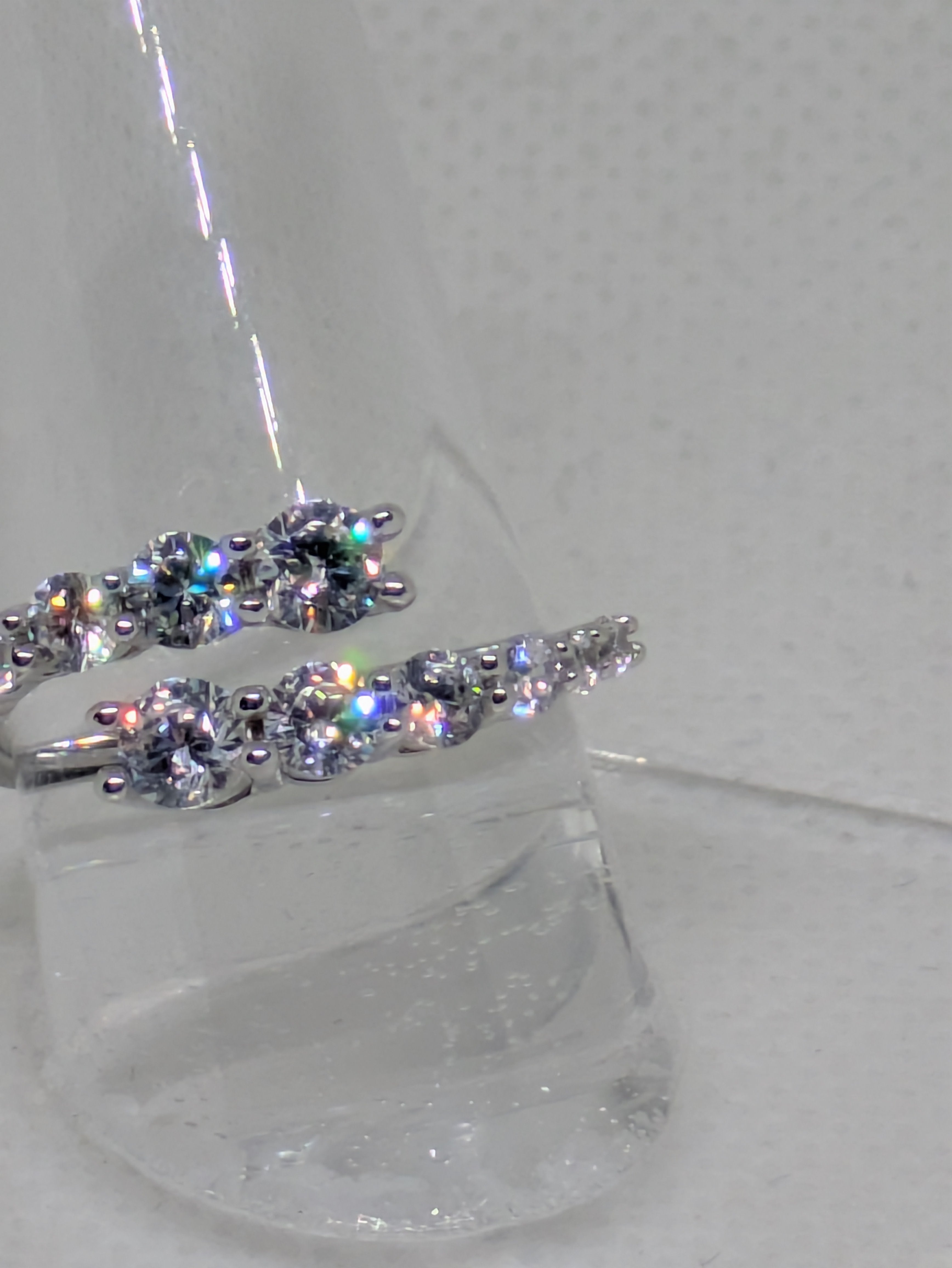 1ct Moissanite Pave Ring set in double arm Split Shank Sterling Silver Band size 7