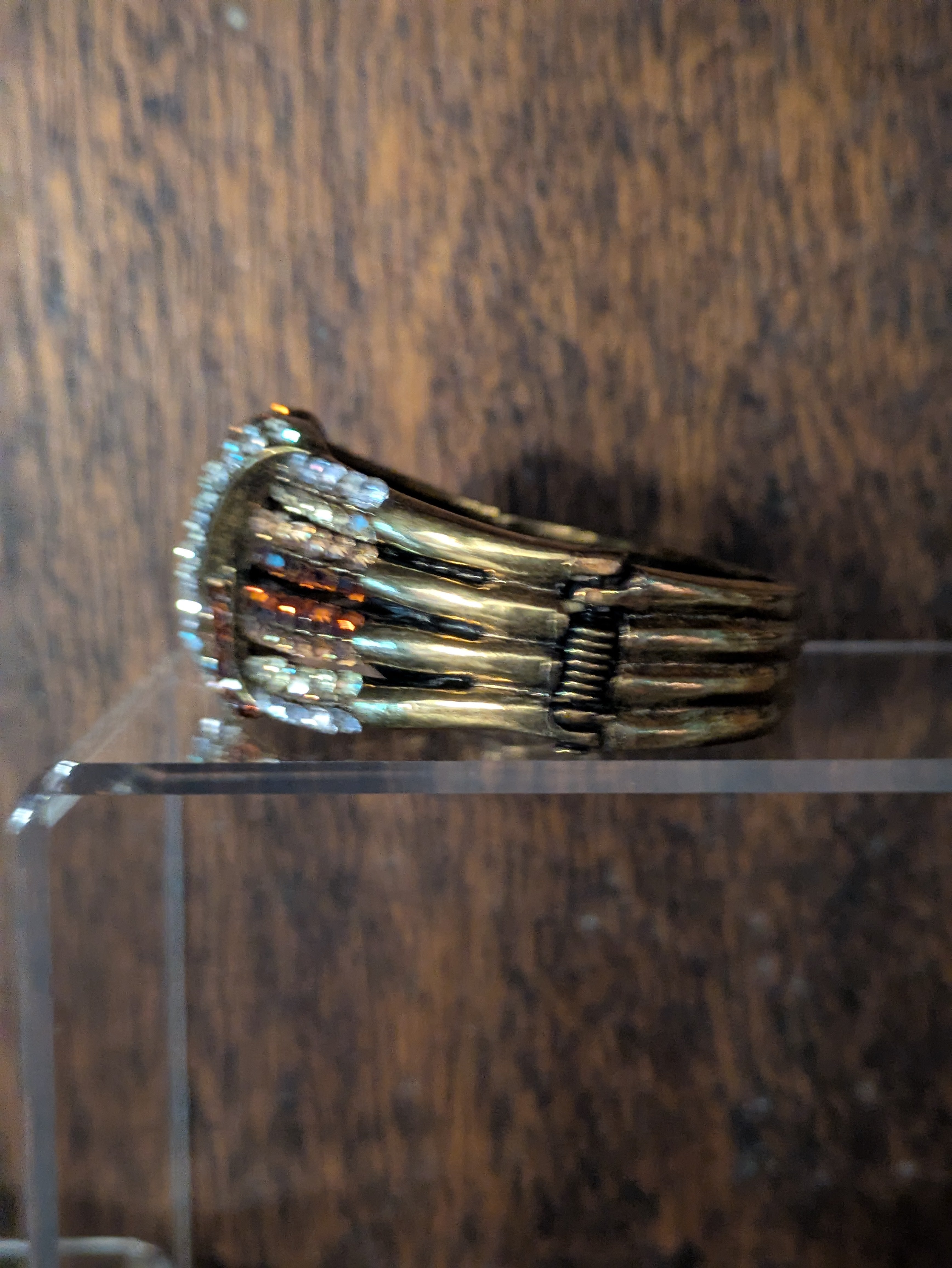 Topaz X Hinged Bracelet in Browns, Amber, Light Yellow and White