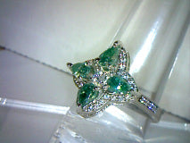 Green Moissanite Flower Petal Cocktail Ring 3.60ctw