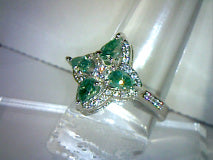 Green Moissanite Flower Petal Cocktail Ring 3.60ctw