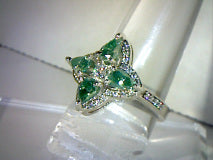 Green Moissanite Flower Petal Cocktail Ring 3.60ctw