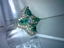 Green Moissanite Flower Petal Cocktail Ring 3.60ctw