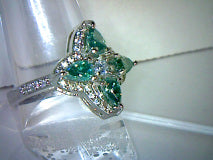 Green Moissanite Flower Petal Cocktail Ring 3.60ctw