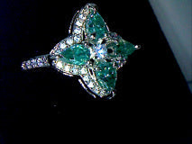 Green Moissanite Flower Petal Cocktail Ring 3.60ctw