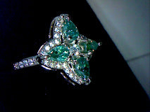 Green Moissanite Flower Petal Cocktail Ring 3.60ctw
