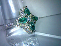 Green Moissanite Flower Petal Cocktail Ring 3.60ctw