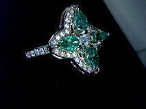 Green Moissanite Flower Petal Cocktail Ring 3.60ctw