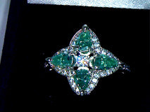 Green Moissanite Flower Petal Cocktail Ring 3.60ctw