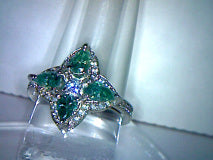 Green Moissanite Flower Petal Cocktail Ring 3.60ctw
