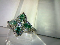 Green Moissanite Flower Petal Cocktail Ring 3.60ctw