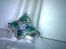 Green Moissanite Flower Petal Cocktail Ring 3.60ctw