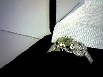 Emerald Cut Antique White Moissanite Ring 7mmx5mm/1ct
