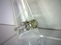 Emerald Cut Antique White Moissanite Ring 7mmx5mm/1ct
