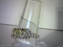 Emerald Cut Antique White Moissanite Ring 7mmx5mm/1ct