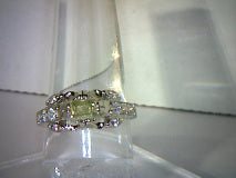 Emerald Cut Antique White Moissanite Ring 7mmx5mm/1ct