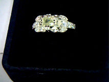 Emerald Cut Antique White Moissanite Ring 7mmx5mm/1ct