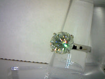 Moissanite 5.2ct White Colorless Solitaire Engagement Ring