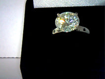 Moissanite 5.2ct White Colorless Solitaire Engagement Ring