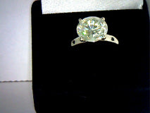Moissanite 5.2ct White Colorless Solitaire Engagement Ring