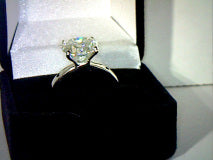 Moissanite 5.2ct White Colorless Solitaire Engagement Ring