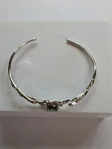 Genuine Natural Moss Agate Bangle Bracelet 2ct