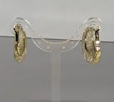 Gold Hoop CZ Druzy on Mesh Lever Loop Fashion Earrings