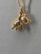 Cute and Elegant .28ct Blue Topaz Teddy Bear Pendant
